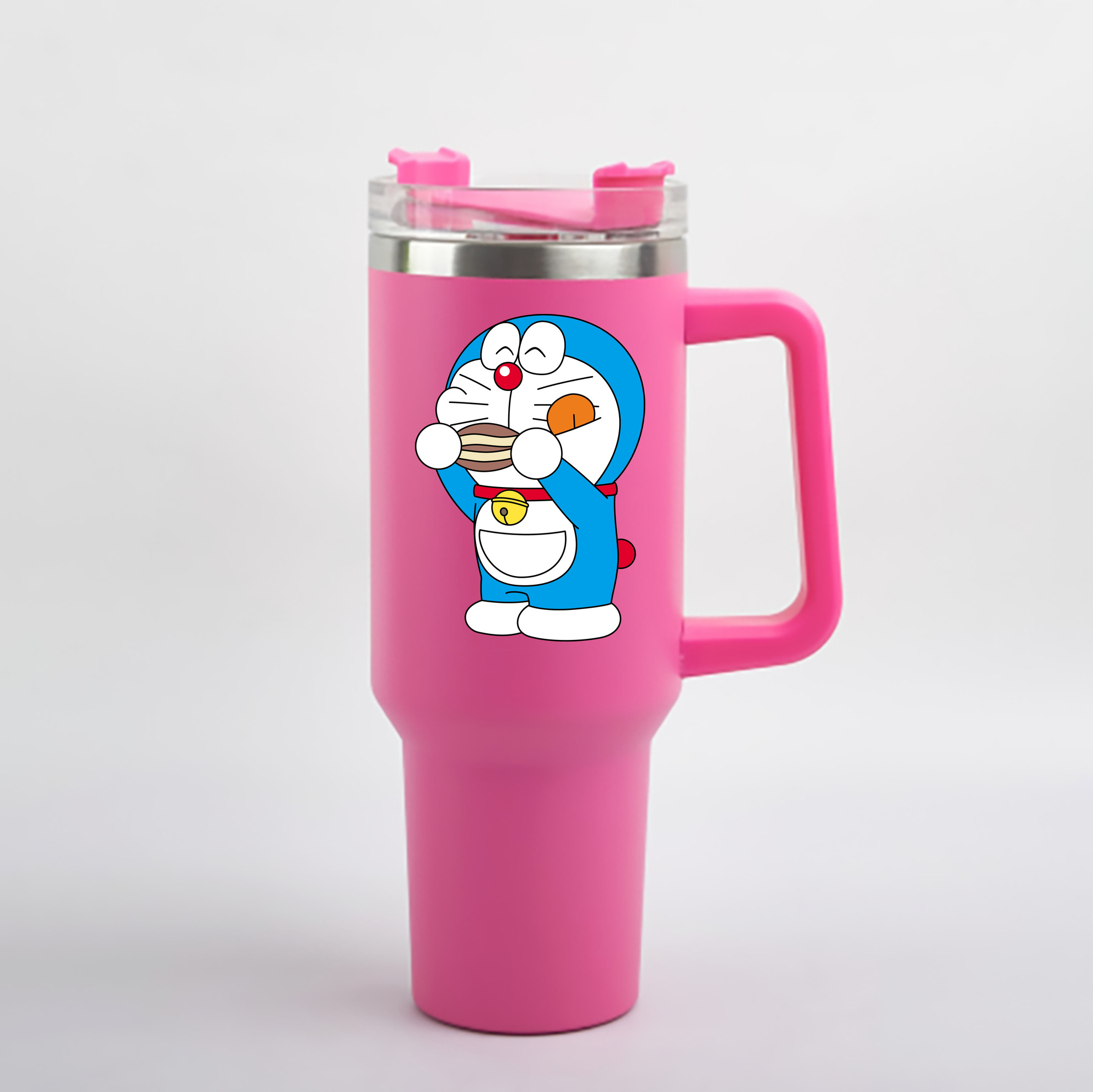 （画像用） ドラえもん Doraemon 1200mL車用タンブラー - クリスタルステッカー（プラスチックストロー付き）
